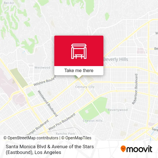 Santa Monica Blvd & Avenue of the Stars (Eastbound) map
