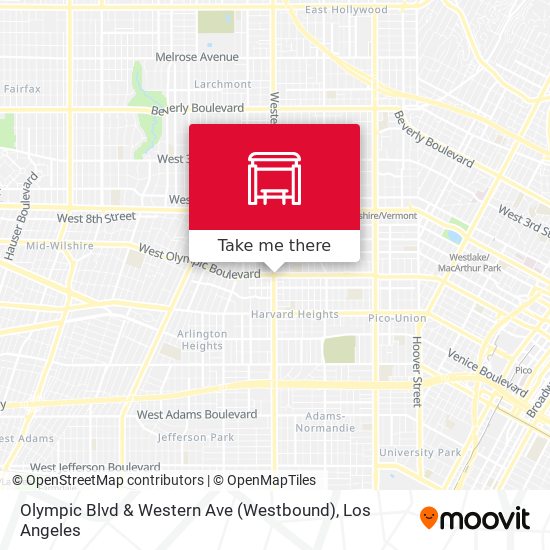 Olympic Blvd & Western Ave (Westbound) map
