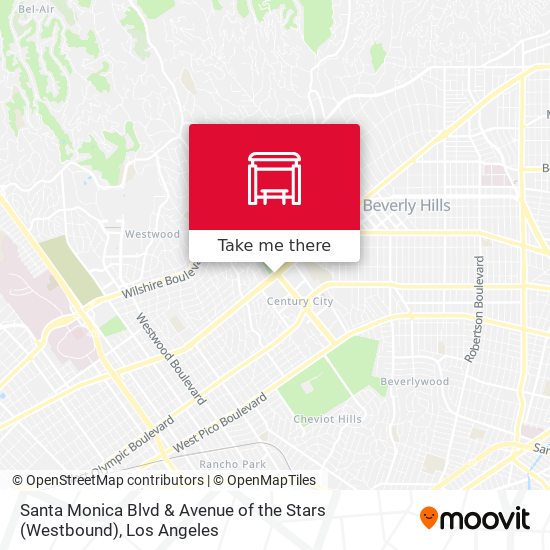 Santa Monica Blvd & Avenue of the Stars (Westbound) map