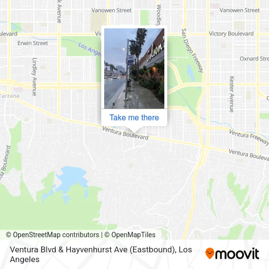Ventura Blvd & Hayvenhurst Ave (Eastbound) map