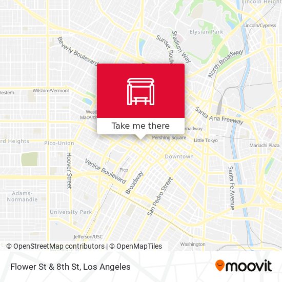 Mapa de Flower St & 8th St