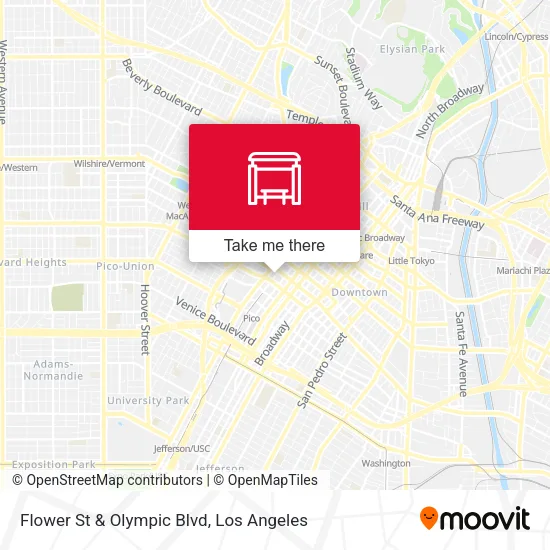 Flower St & Olympic Blvd map