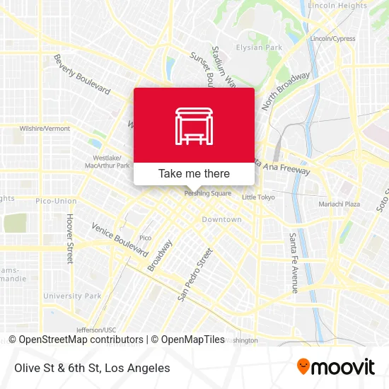 Olive St & 6th St map