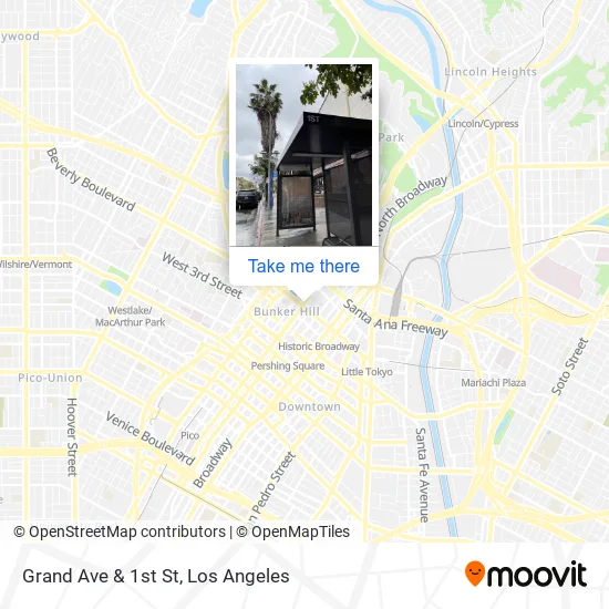 Grand Ave & 1st St map