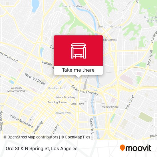 Ord St & N Spring St map