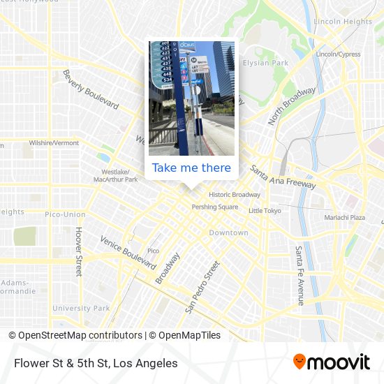 Mapa de Flower St & 5th St