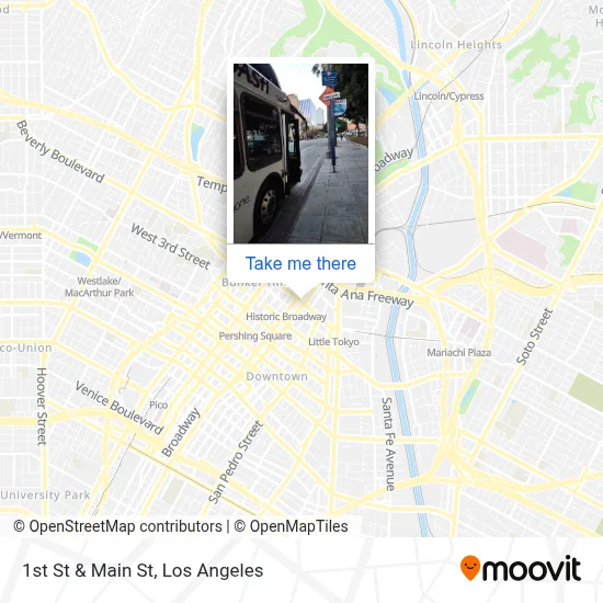 1st St & Main St map