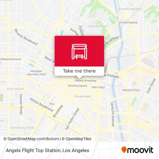 Mapa de Angels Flight Top Station