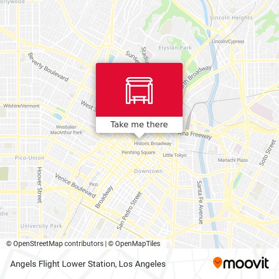 Angels Flight Lower Station map
