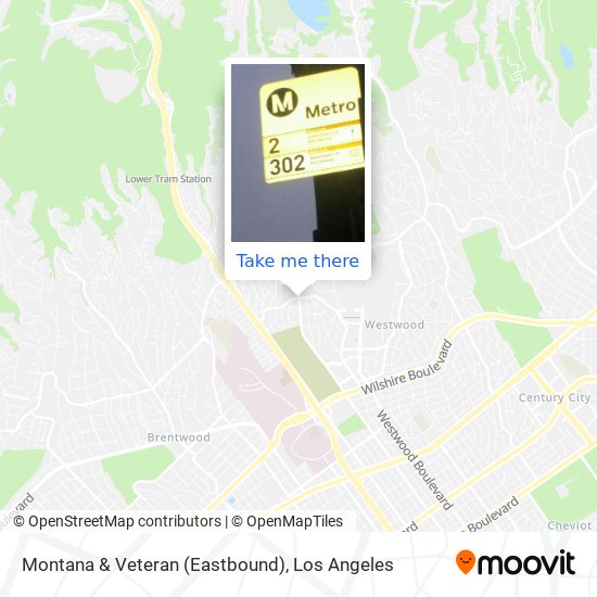 Montana & Veteran (Eastbound) map