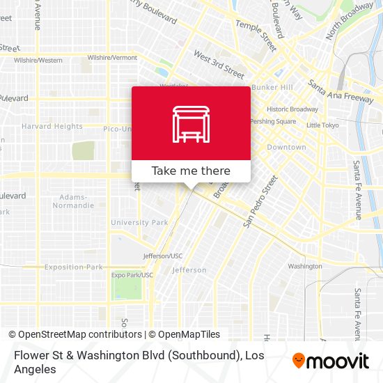 Flower St & Washington Blvd (Southbound) map