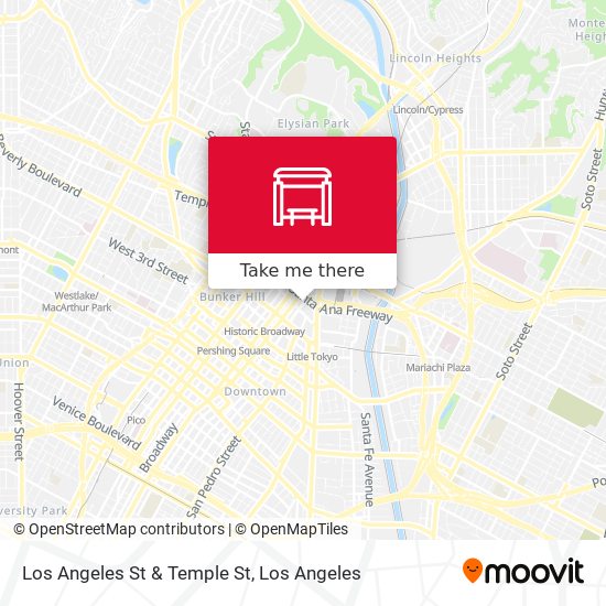 Los Angeles St & Temple St map