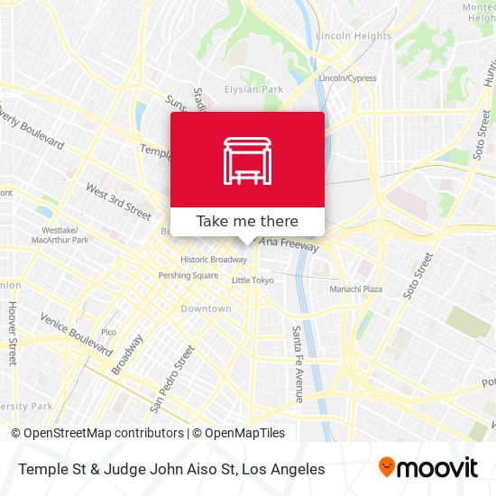 Temple St & Judge John Aiso St map