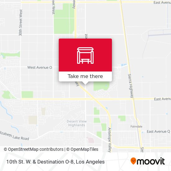 Mapa de 10th St. W. & Destination O-8