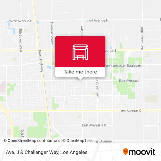 Ave. J & Challenger Way map