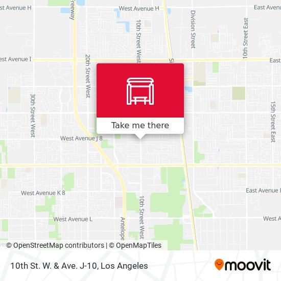 10th St. W. & Ave. J-10 map