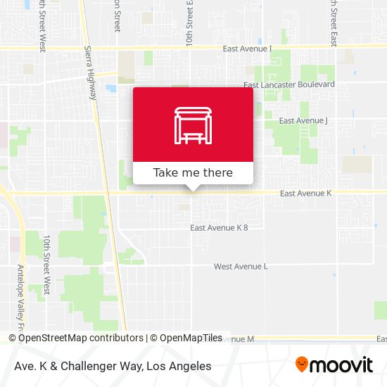 Ave. K & Challenger Way map