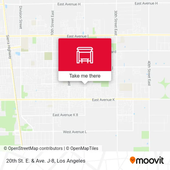 20th St. E. & Ave. J-8 map