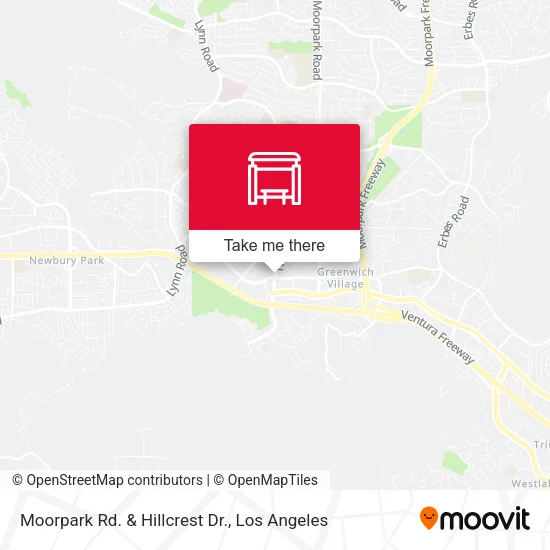 Moorpark Rd. & Hillcrest Dr. map