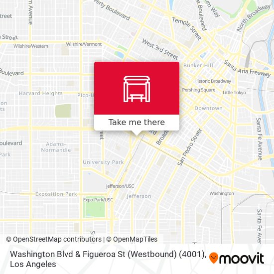 Mapa de Washington Blvd & Figueroa St (Westbound) (4001)