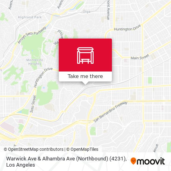 Warwick Ave & Alhambra Ave (Northbound) (4231) map