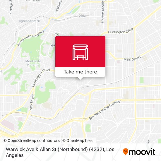 Mapa de Warwick Ave & Allan St (Northbound) (4232)