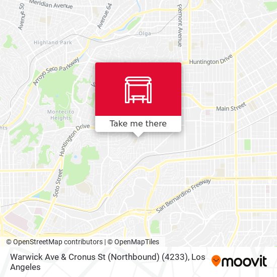 Warwick Ave & Cronus St (Northbound) (4233) map