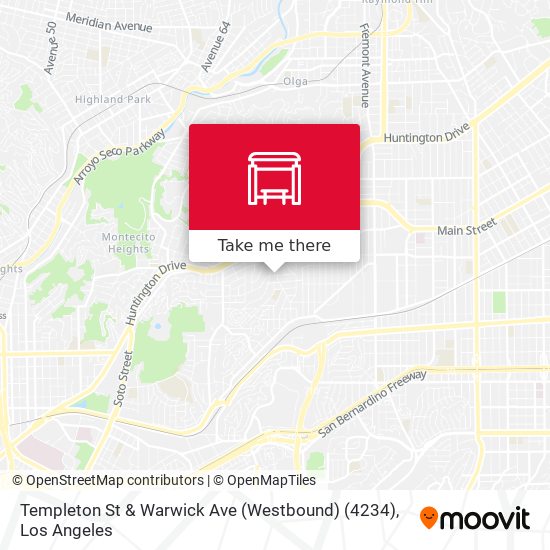 Mapa de Templeton St & Warwick Ave (Westbound) (4234)