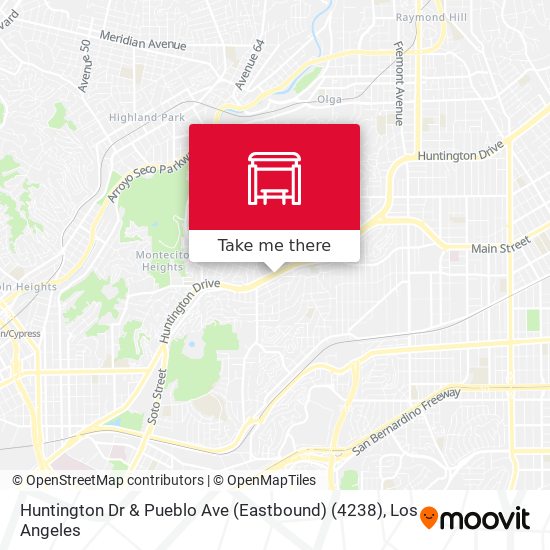 Mapa de Huntington Dr & Pueblo Ave (Eastbound) (4238)