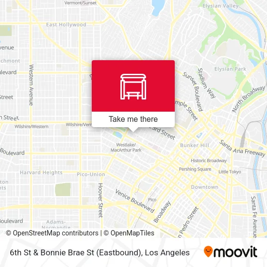 6th St & Bonnie Brae St (Eastbound) map