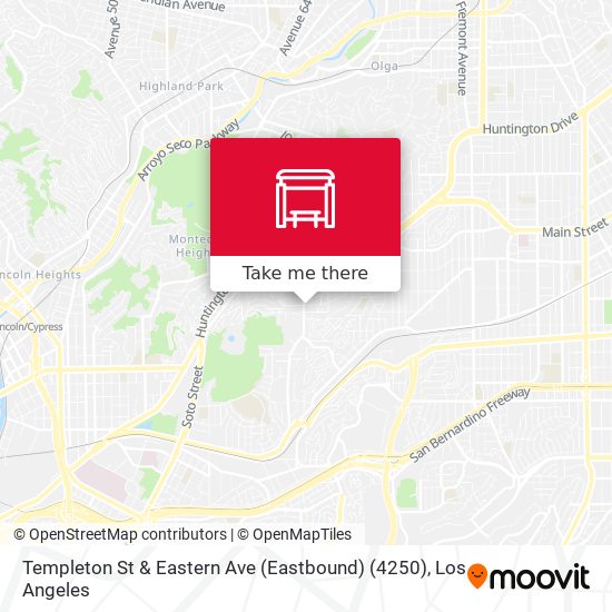 Mapa de Templeton St & Eastern Ave (Eastbound) (4250)