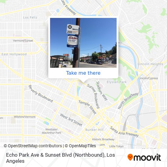Echo Park Ave & Sunset Blvd (Northbound) map