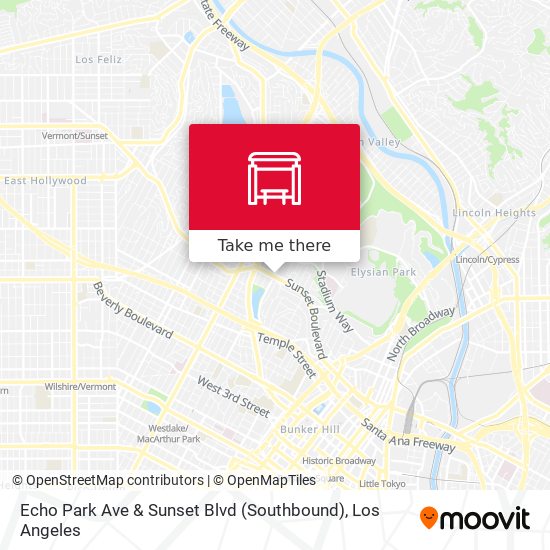 Mapa de Echo Park Ave & Sunset Blvd (Southbound)