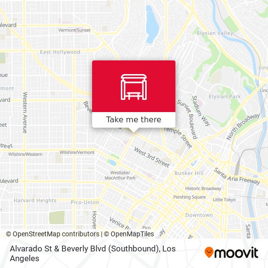 Mapa de Alvarado St & Beverly Blvd (Southbound)