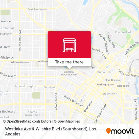 Mapa de Westlake Ave & Wilshire Blvd (Southbound)