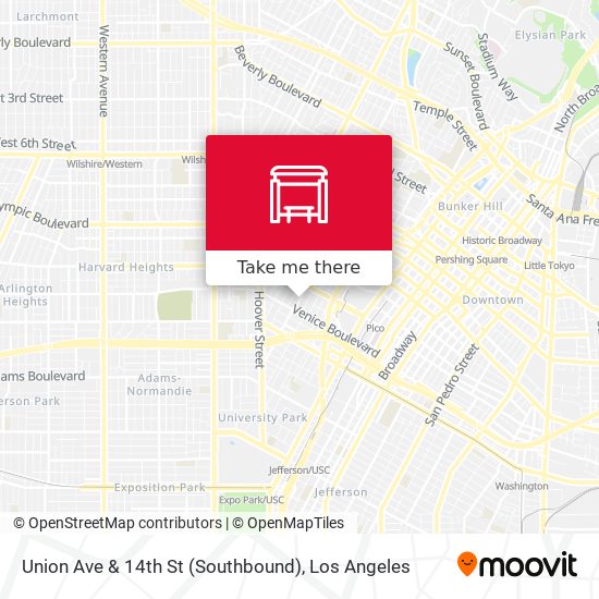 Union Ave & 14th St (Southbound) map