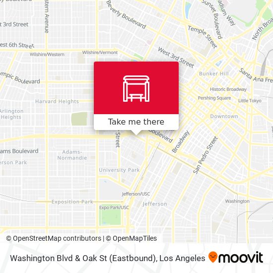 Washington Blvd & Oak St (Eastbound) map
