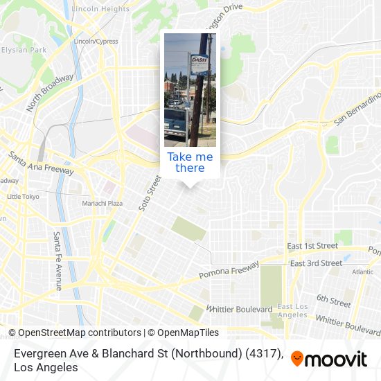 Mapa de Evergreen Ave & Blanchard St (Northbound) (4317)