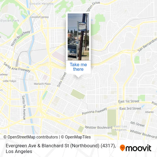 Evergreen Ave & Blanchard St (Northbound) (4317) map