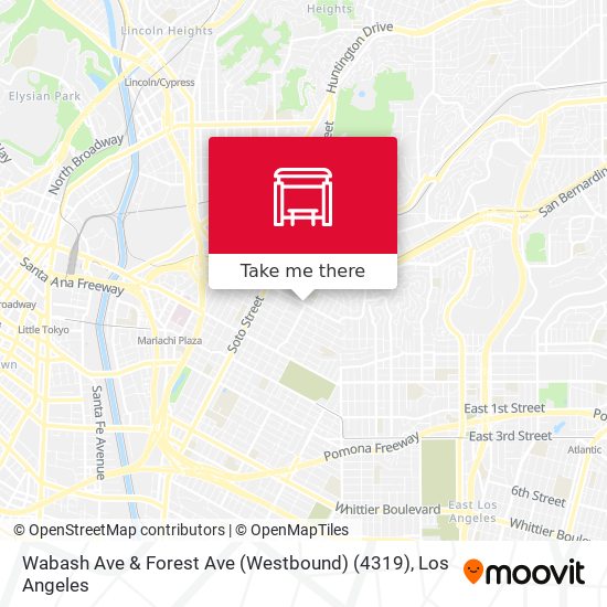 Mapa de Wabash Ave & Forest Ave (Westbound) (4319)