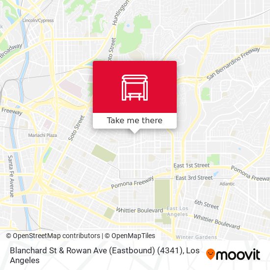 Mapa de Blanchard St & Rowan Ave (Eastbound) (4341)