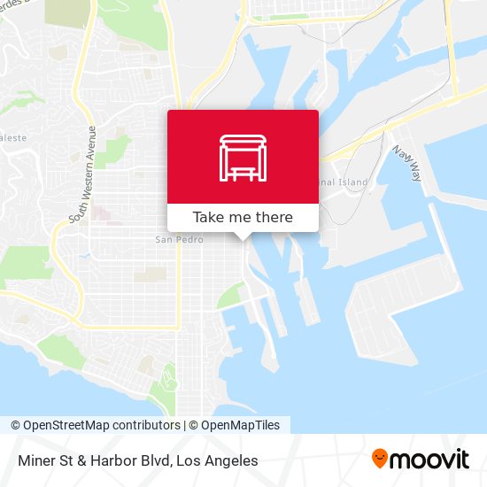 Miner St & Harbor Blvd map