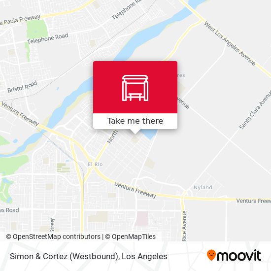 Simon & Cortez (Westbound) map