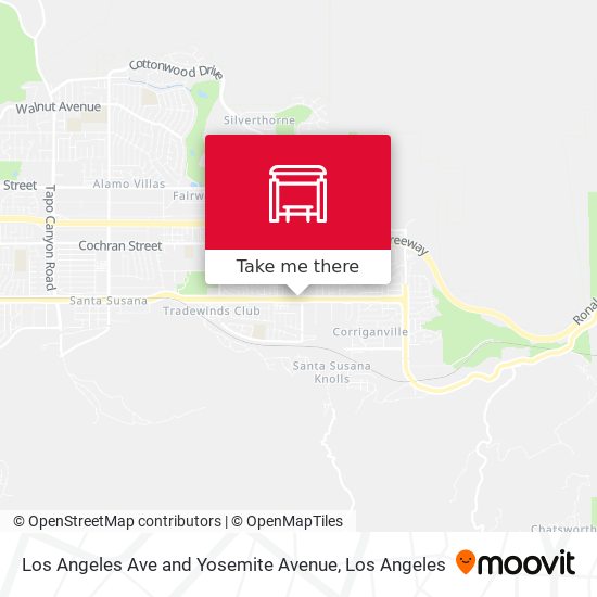 Mapa de Los Angeles Ave and Yosemite Avenue