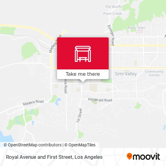 Royal Avenue and First Street map