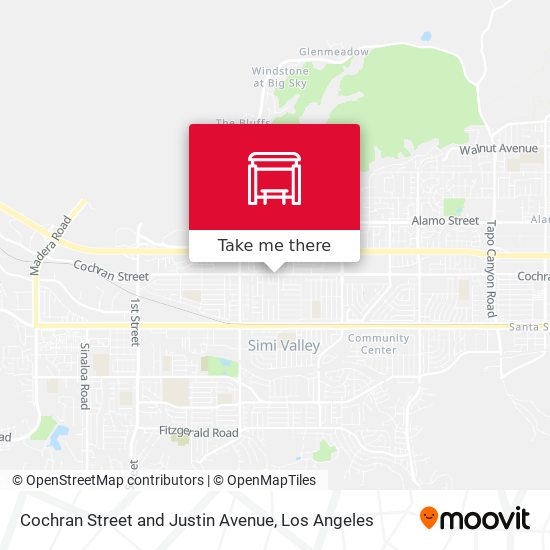 Cochran Street and Justin Avenue map