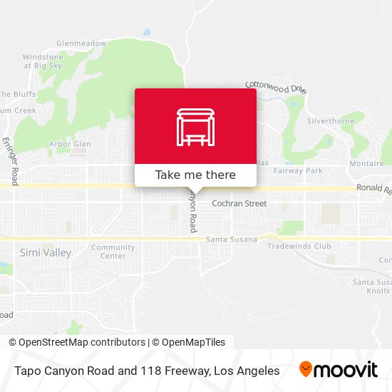 Tapo Canyon Road and 118 Freeway map