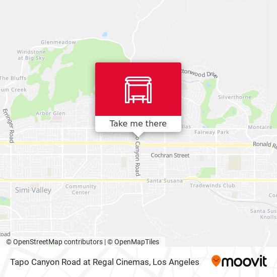 Tapo Canyon Road at Regal Cinemas map