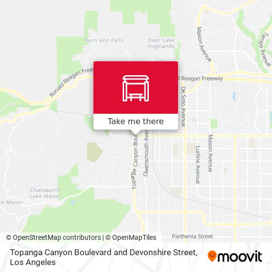 Topanga Canyon Boulevard and Devonshire Street map