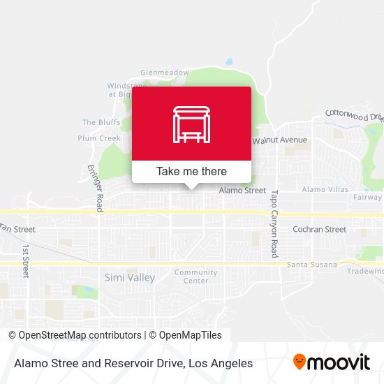 Alamo Stree and Reservoir Drive map